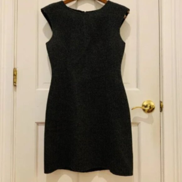 Theory Woman's Wool Sleeveless Sheath Dress Gray Size 6 - Picture 1 of 8